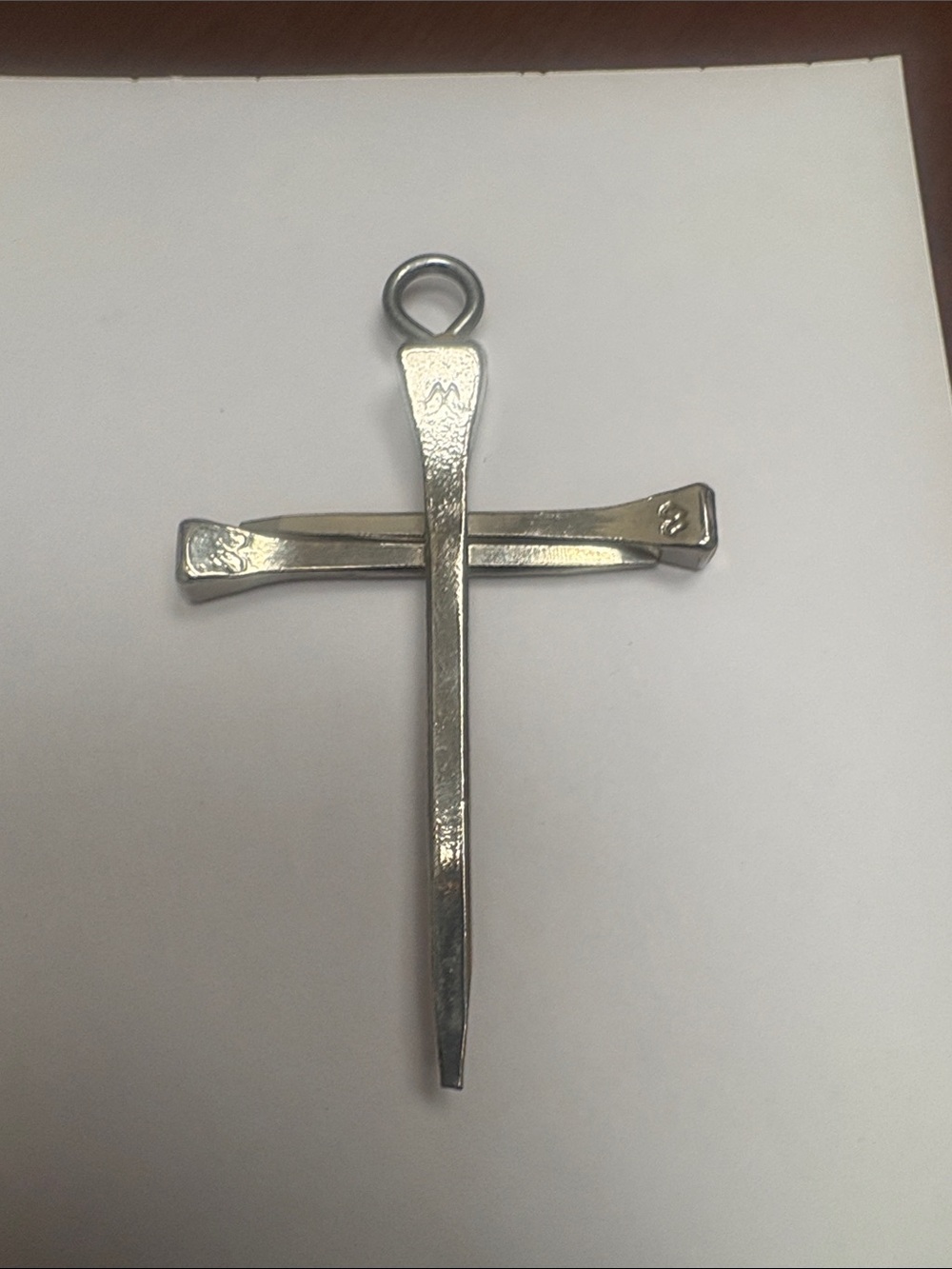 Silver Cross Pendant Necklace Charm - Men